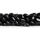 12x10mm Black Chalcedony Handcut Ovals 12 inch 25 beads - The Bead Traders