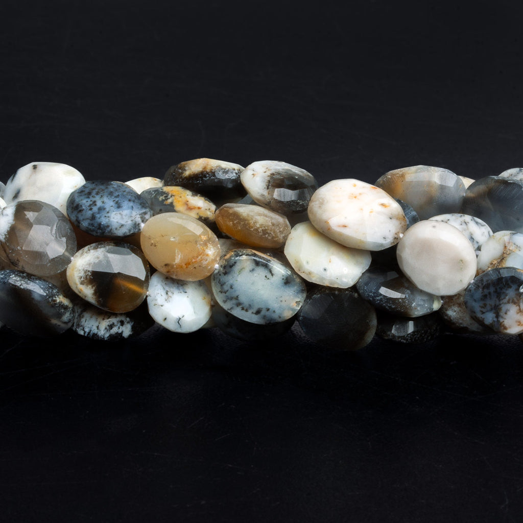 12x10mm Dendritic Opal Faceted Ovals 12 inch 25 beads - The Bead Traders