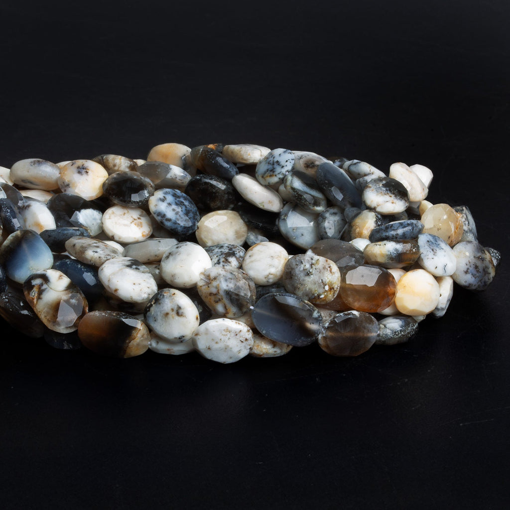 12x10mm Dendritic Opal Faceted Ovals 12 inch 25 beads - The Bead Traders