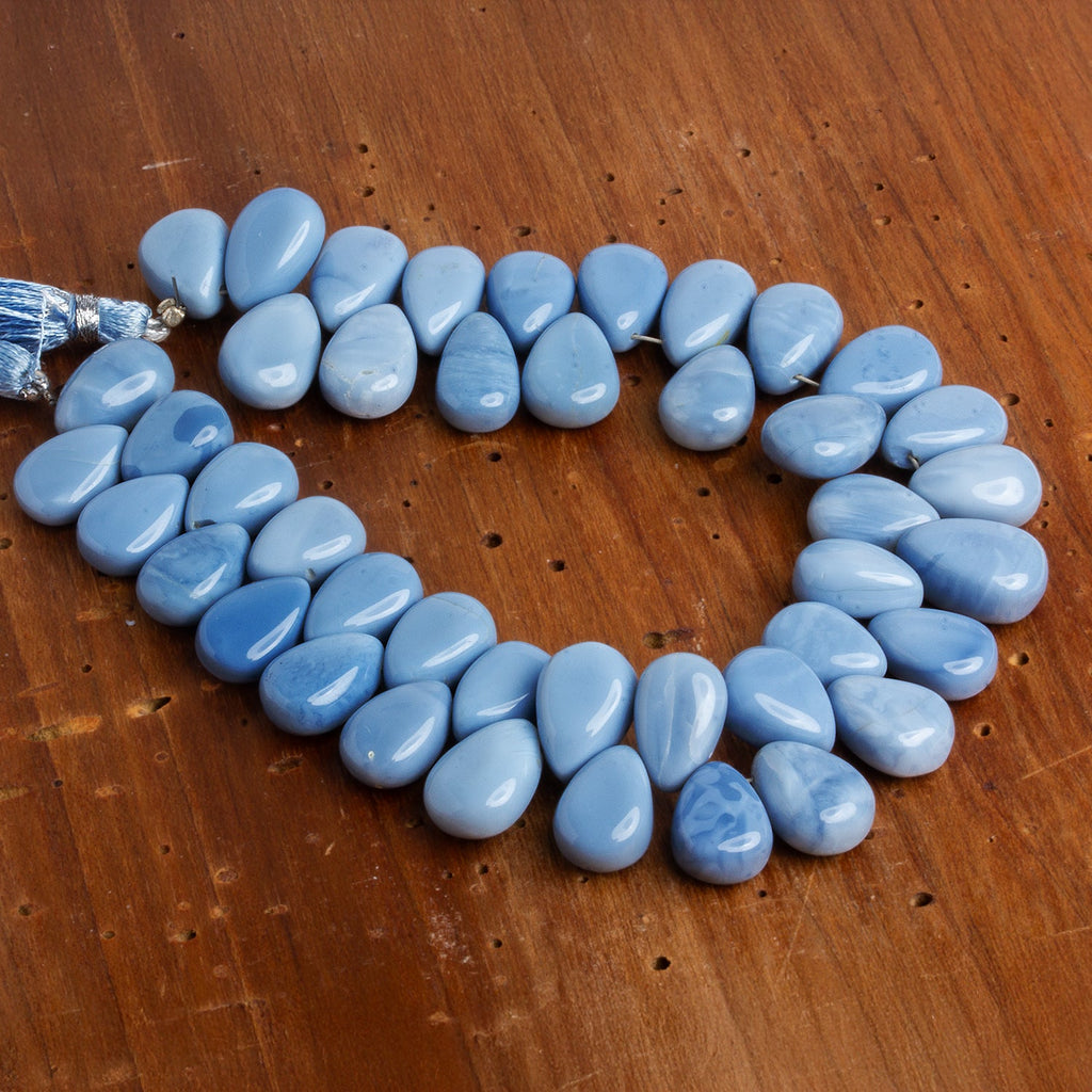 12x10mm Denim Opal Plain Pears 8.5 inch 42 beads - The Bead Traders