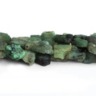 12x10mm Emerald Natural Crystals 8 inch 17 beads - The Bead Traders