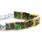 12x10mm Gold Leafed Azurite Plain Rectangles 3 inch 7 beads - The Bead Traders