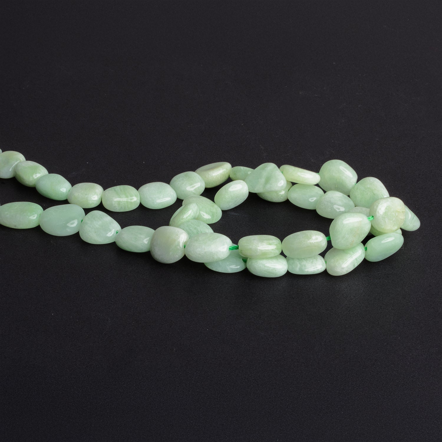 12x10mm Green Amazonite Plain Nuggets 16 inch 40 beads - The Bead Traders