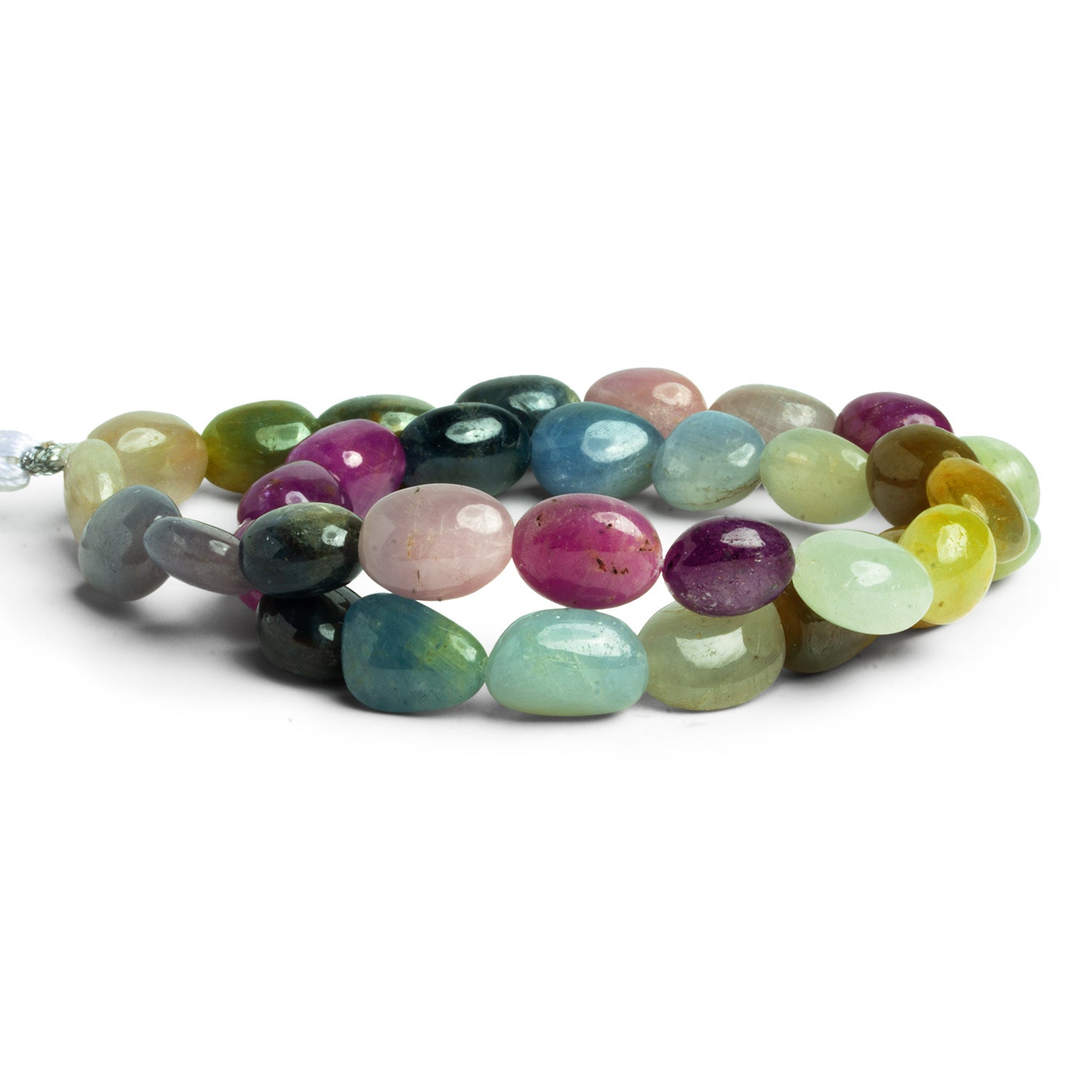 12x10mm Umba Sapphire Plain Ovals 15 inch 32 beads - The Bead Traders