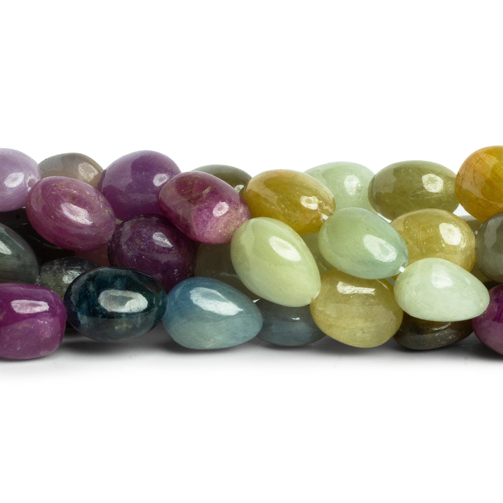 12x10mm Umba Sapphire Plain Ovals 15 inch 32 beads - The Bead Traders