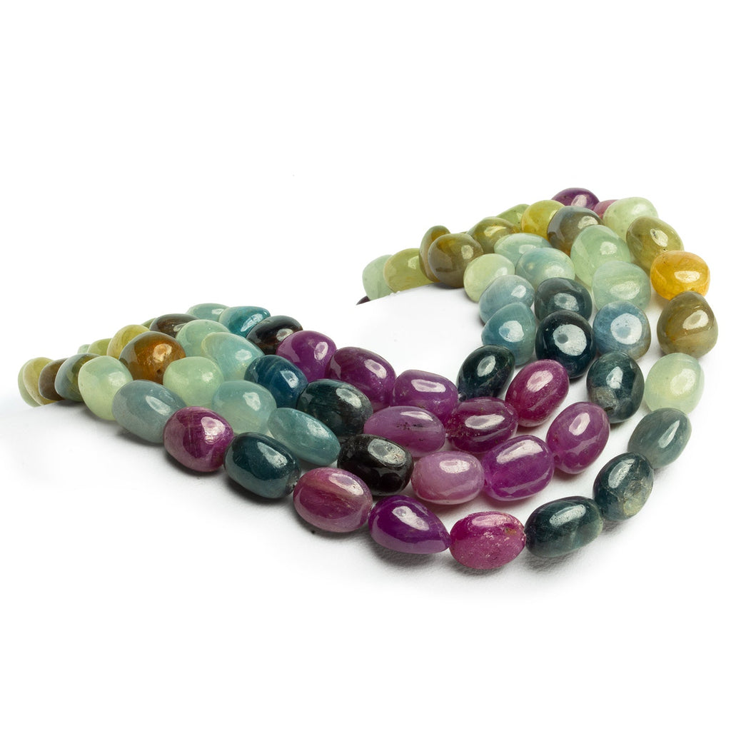 12x10mm Umba Sapphire Plain Ovals 15 inch 32 beads - The Bead Traders