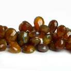 12x10mm Yellow Brown Chalcedony Faceted Pears 8 inch 50 beads - The Bead Traders