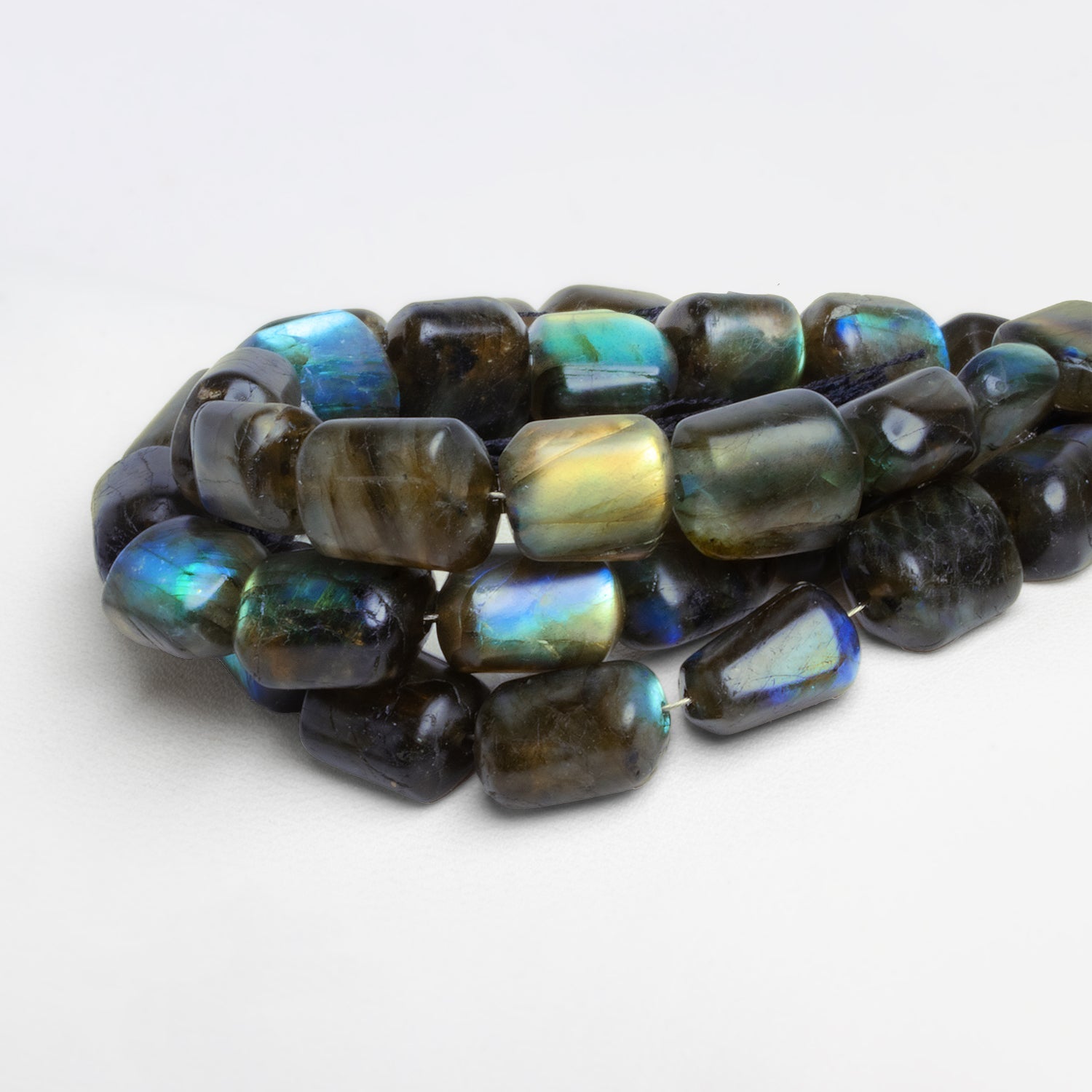 12x11mm Matte Labradorite Nuggets 7 inch 14 beads - The Bead Traders