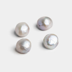 5-6mm Silver Top Drilled Baroque Freshwater Pearls, 15 inch