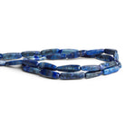 12x4mm Lapis Lazuli Twist Tubes 15 inch 25 beads - The Bead Traders