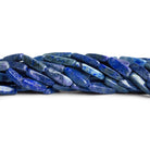 12x4mm Lapis Lazuli Twist Tubes 15 inch 25 beads - The Bead Traders