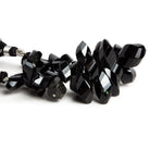12x6mm Black Spinel Faceted Twists 4 inch 29 beads - The Bead Traders