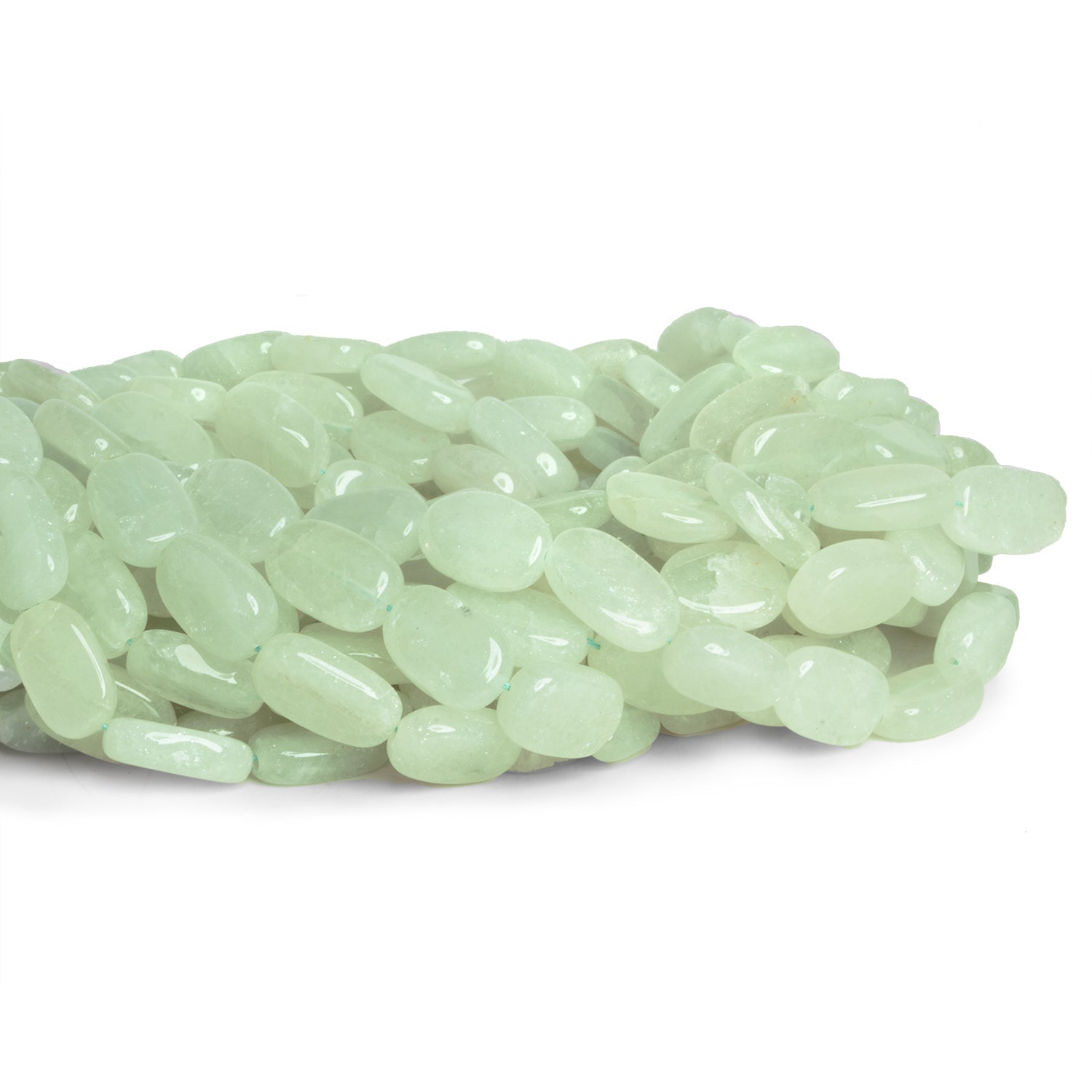 12x7mm Aventurine Plain Oval Nugget 14 inch 28 beads - The Bead Traders