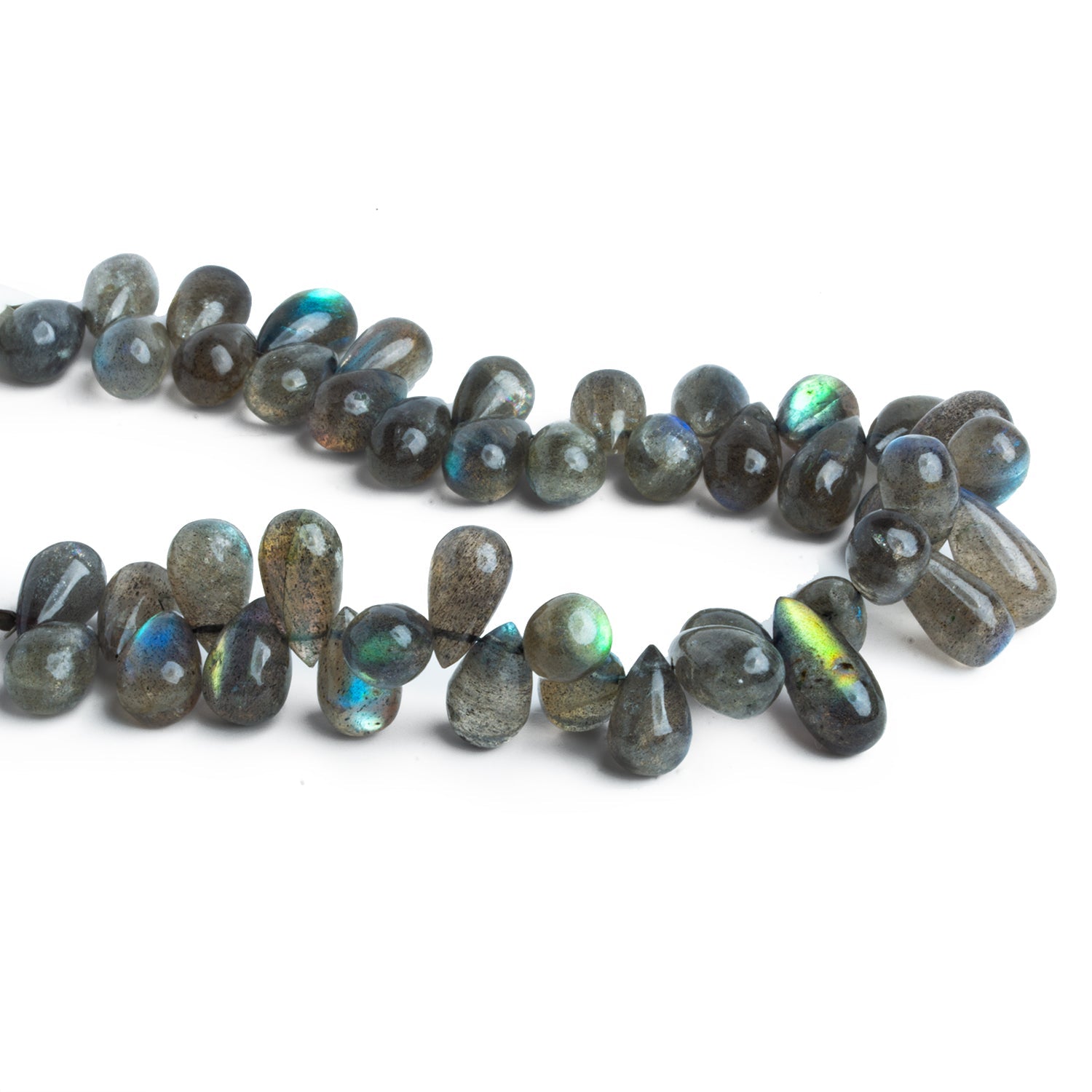 12x7mm Labradorite Plain Teardrops 8 inch 44 beads - The Bead Traders