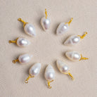 12x8.5mm Vermeil Wire Wrapped White Teardrop Pearl Pendant 1 Piece - The Bead Traders