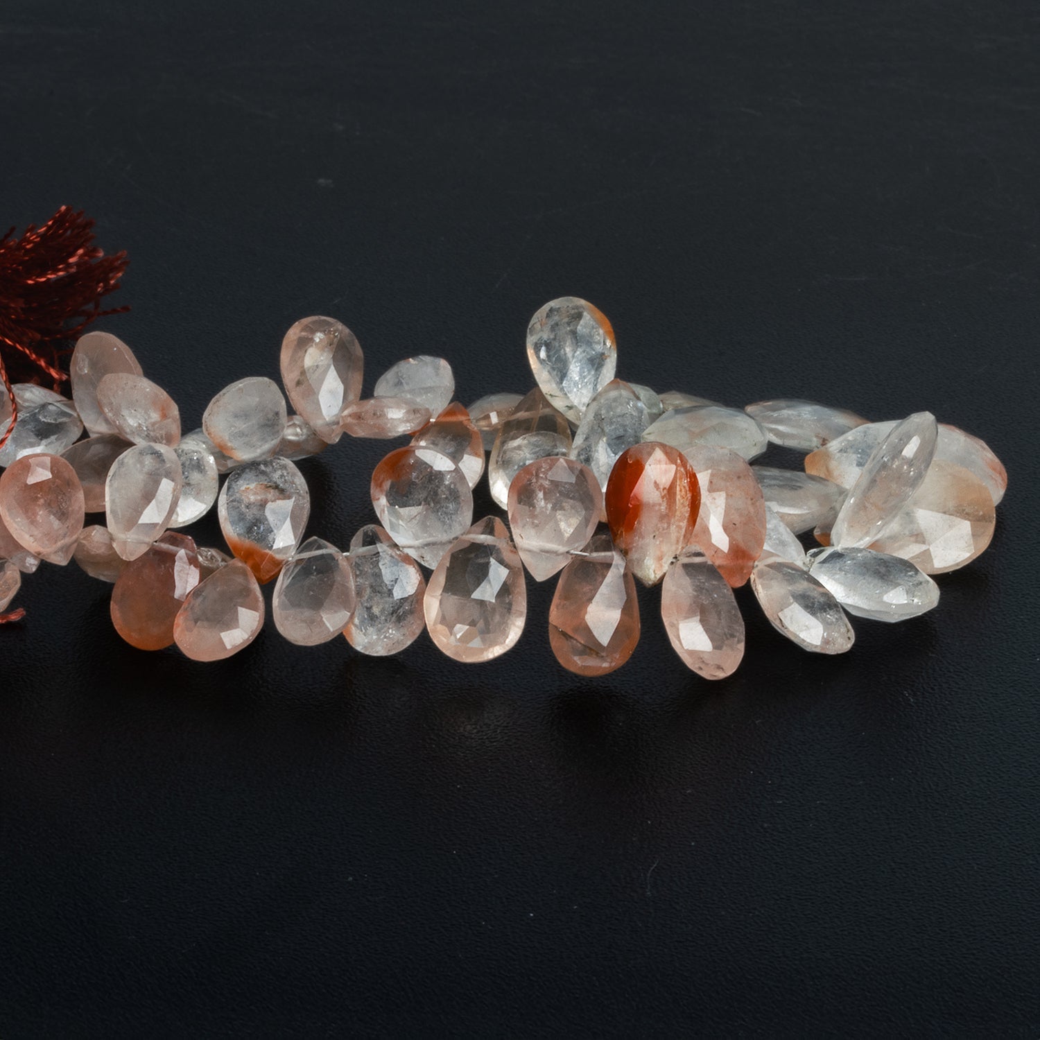 12x8mm Ferrous Quartz Faceted Pears 7.5 inch 50 beads - The Bead Traders
