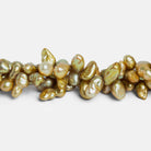 12x8mm Golden Green Keshi Pearls 16 inch 67 beads - The Bead Traders