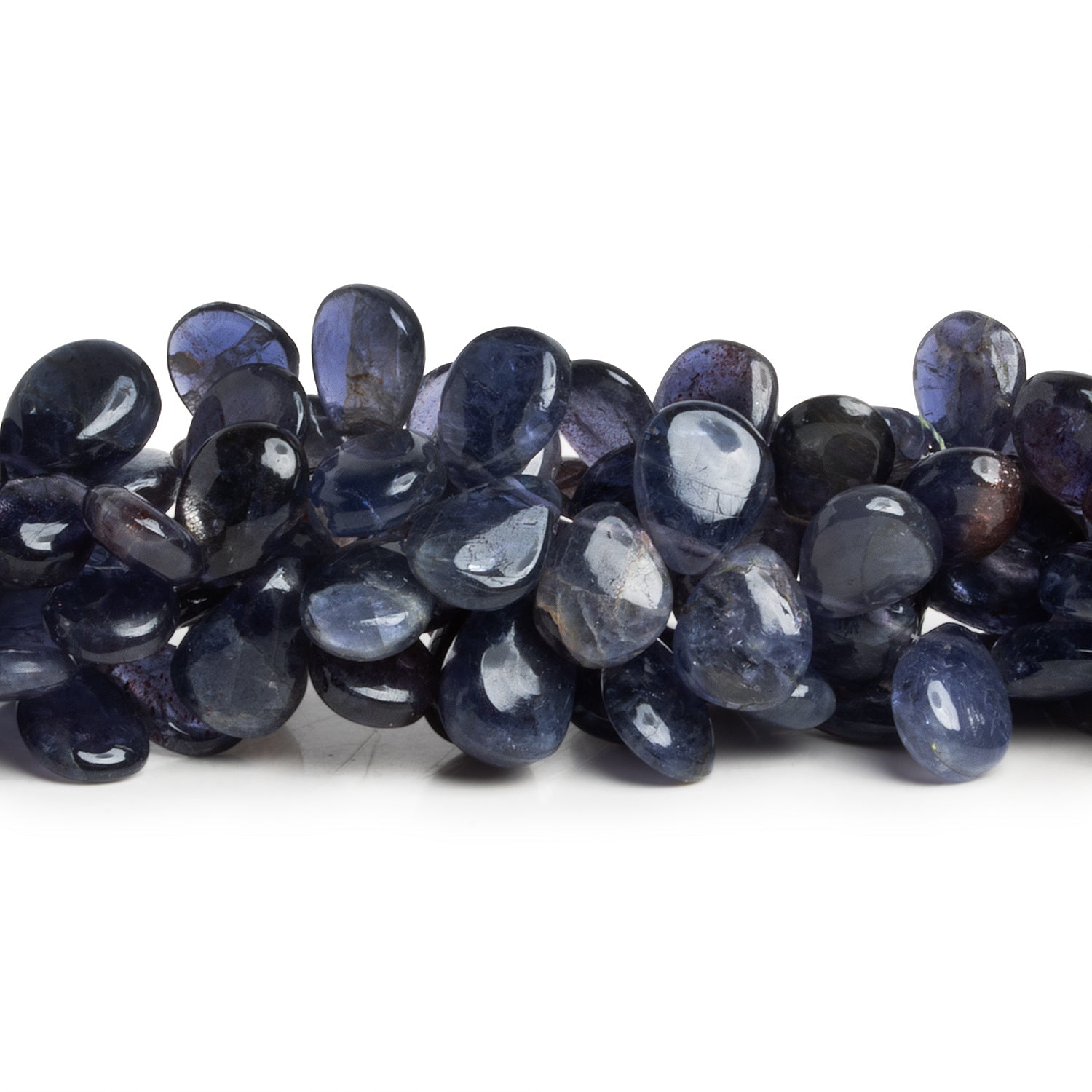 12x8mm Iolite Plain Pears 7.5 inch 39 beads - The Bead Traders