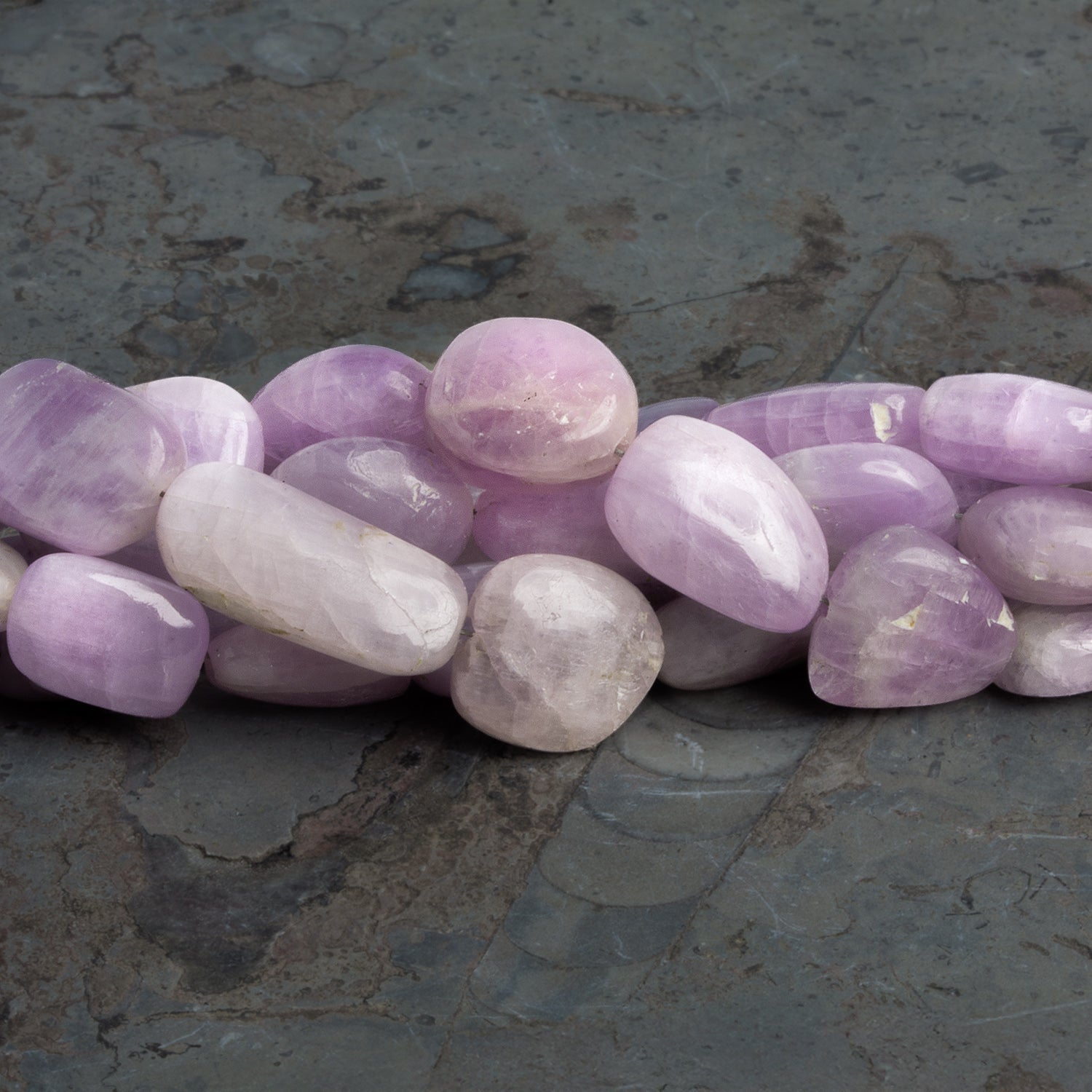 12x8mm Kunzite Plain Nuggets 8 inch 19 beads - The Bead Traders