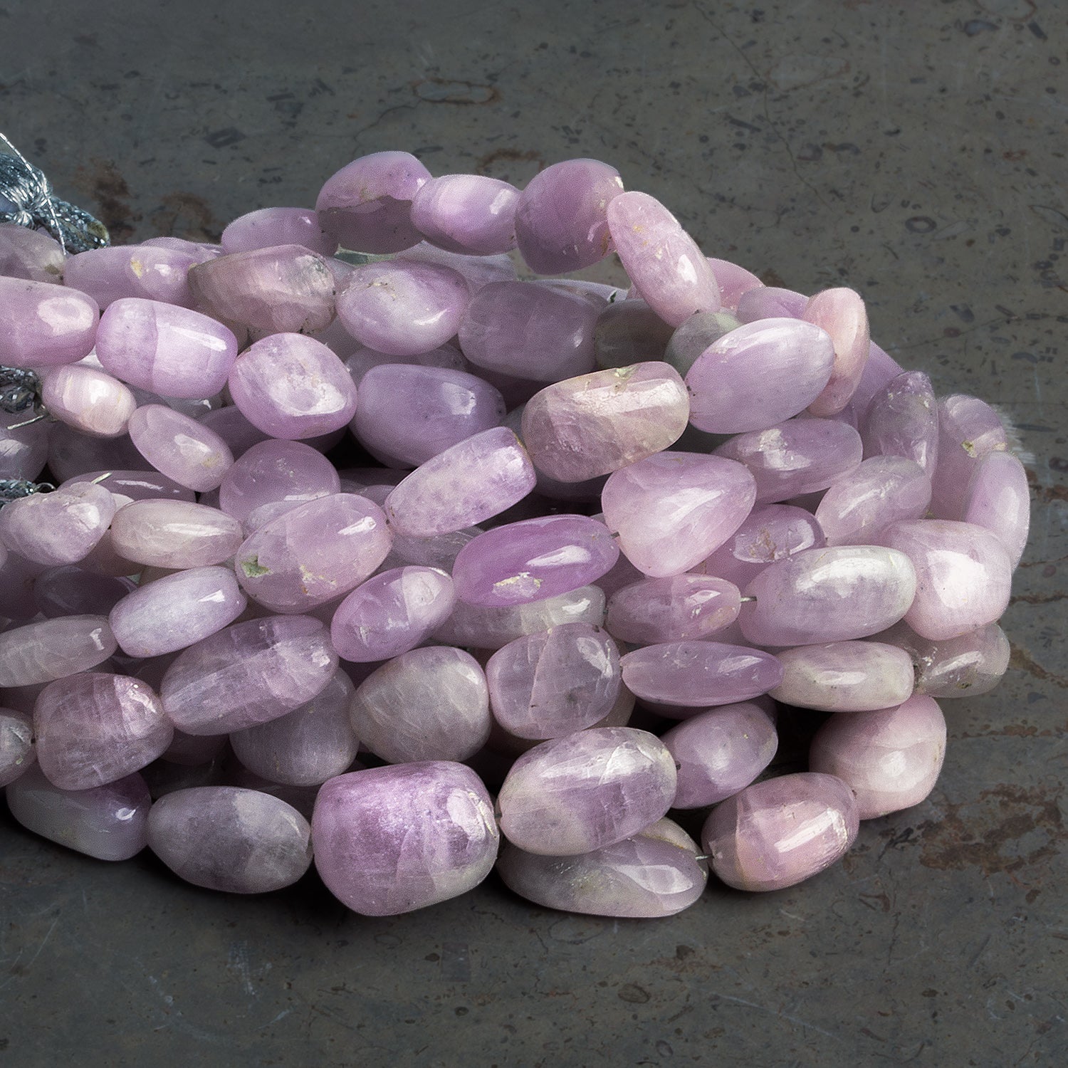 12x8mm Kunzite Plain Nuggets 8 inch 19 beads - The Bead Traders