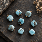 12x8mm Larimar Wire-Wrapped Pillow Pendant 1 Bead - The Bead Traders