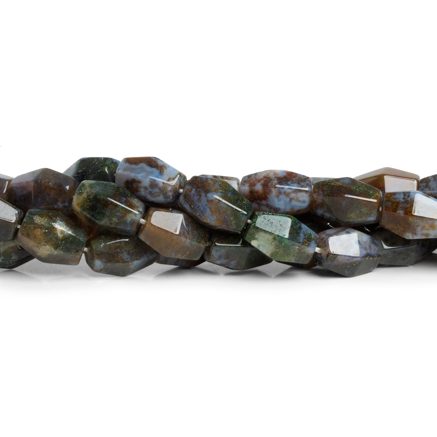 12x8mm Multicolor Jasper Plain Tubes 16 inch 33 beads - The Bead Traders
