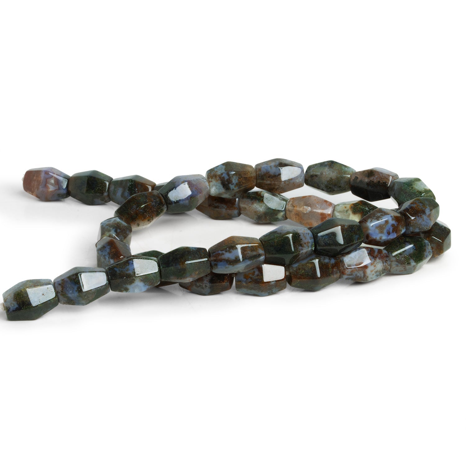 12x8mm Multicolor Jasper Plain Tubes 16 inch 33 beads - The Bead Traders