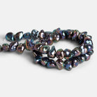 12x8mm Peacock Keshi Pearls 16 inch 45 beads - The Bead Traders