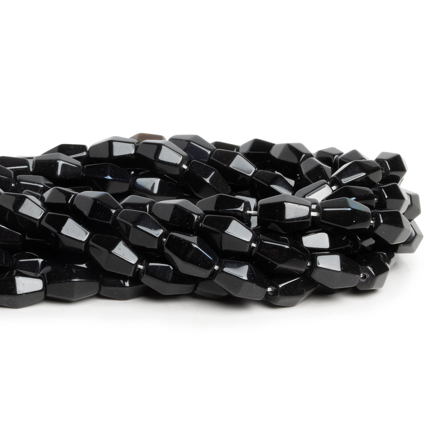 12x8mm Rainbow Obsidian Bicones 16 inch 33 beads - The Bead Traders