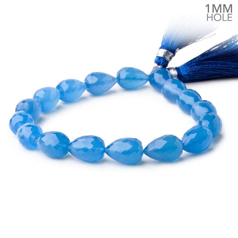 large hole Santorini Blue Chalcedony Faceted beads for sale