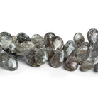 12x8mm Tourmalinated Quartz Faceted Pears 8 inch 47 beads - The Bead Traders