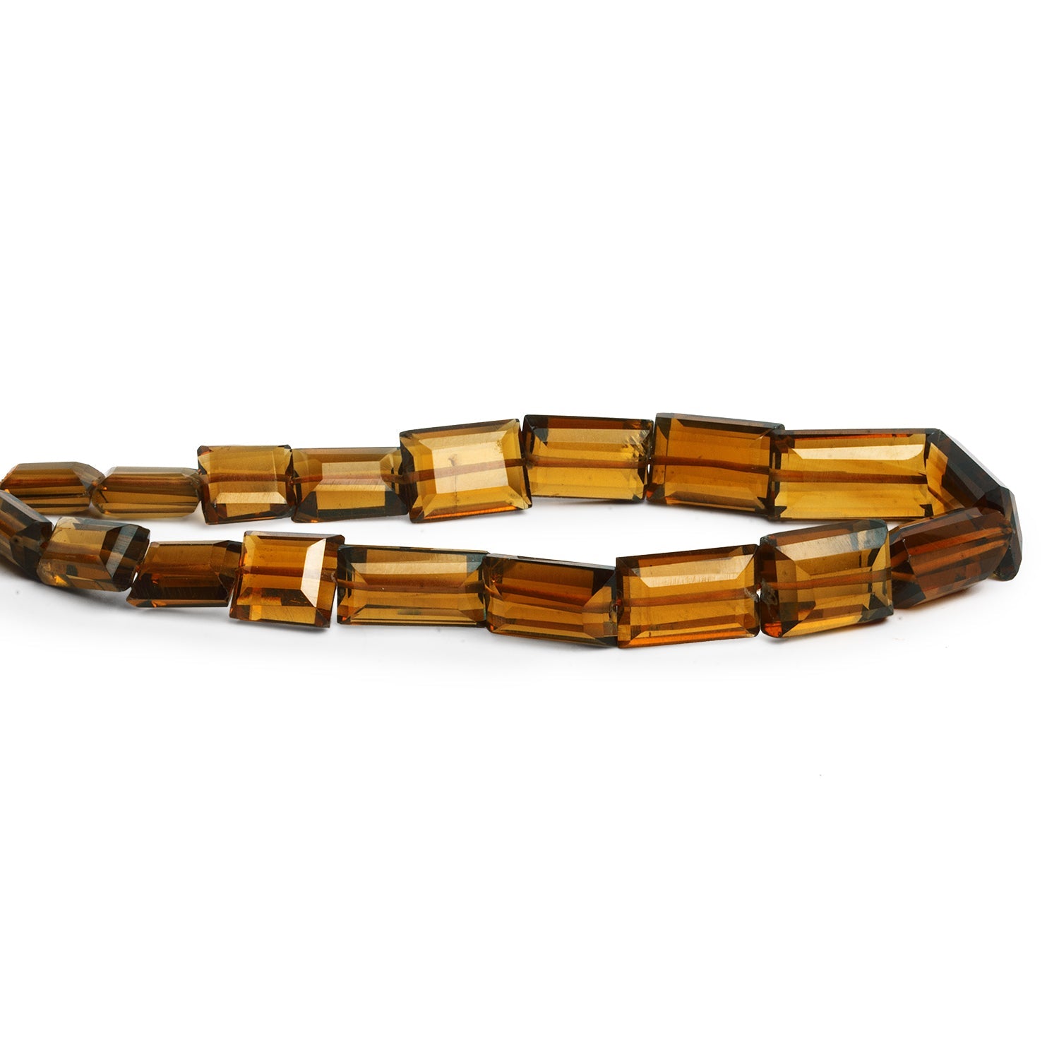 12x8mm Whiskey Quartz Faceted Rectangles 8 inch 17 beads - The Bead Traders