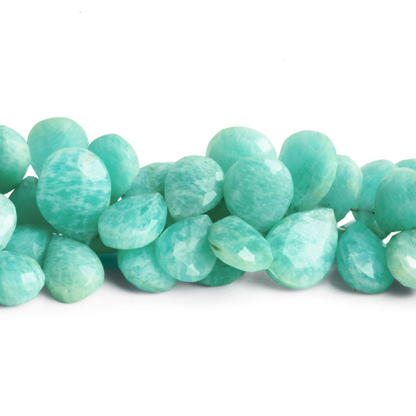 12x9mm Amazonite Faceted Pears 7.5 inch 43 beads