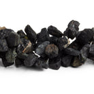 12x9mm Black Tourmaline Natural Crystals 7.5 inch 40 beads - The Bead Traders