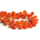 12x9mm Carnelian Carved Pears 8.5 inch 48 beads - The Bead Traders
