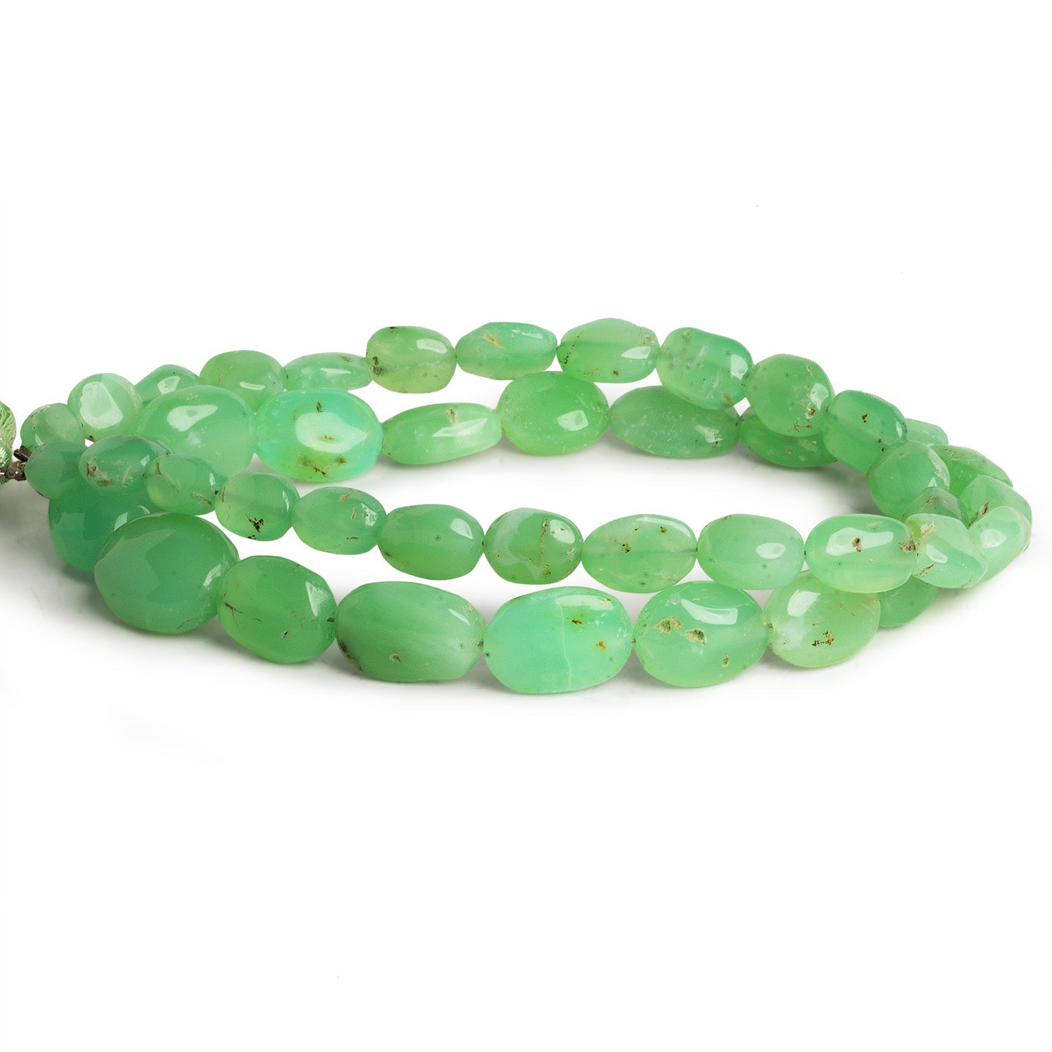 12x9mm Chrysoprase Plain Ovals 16 inch 40 beads - The Bead Traders