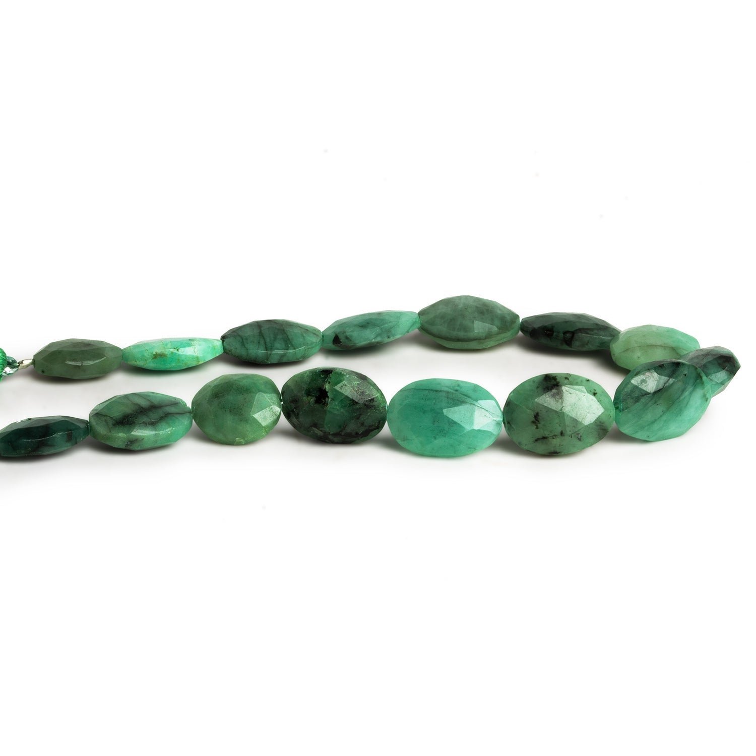 12x9mm Emerald Faceted Ovals 7.5 inch 15 beads - The Bead Traders
