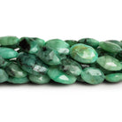 12x9mm Emerald Faceted Ovals 7.5 inch 15 beads - The Bead Traders