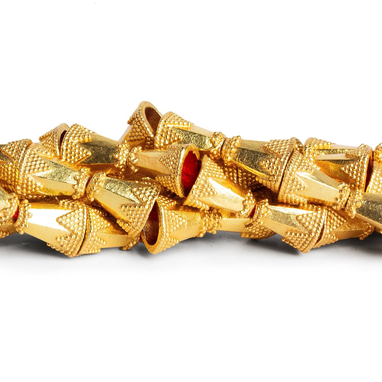 12x9mm Gold Cone Bead Caps 8 inch 18 beads - The Bead Traders