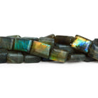 12x9mm Matte Labradorite Rectangles 7.5 inch 16 beads - The Bead Traders
