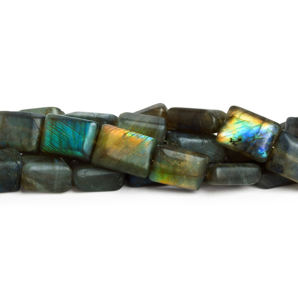 12x9mm Matte Labradorite Rectangles 7.5 inch 16 beads