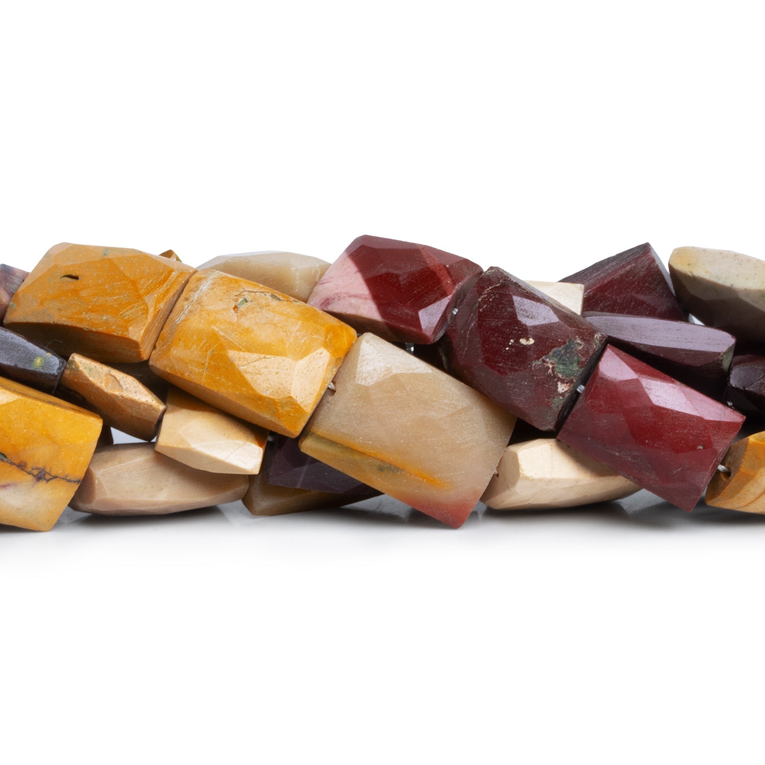 12x9mm Mookaite Faceted Rectangles 15 inch 25 beads - The Bead Traders