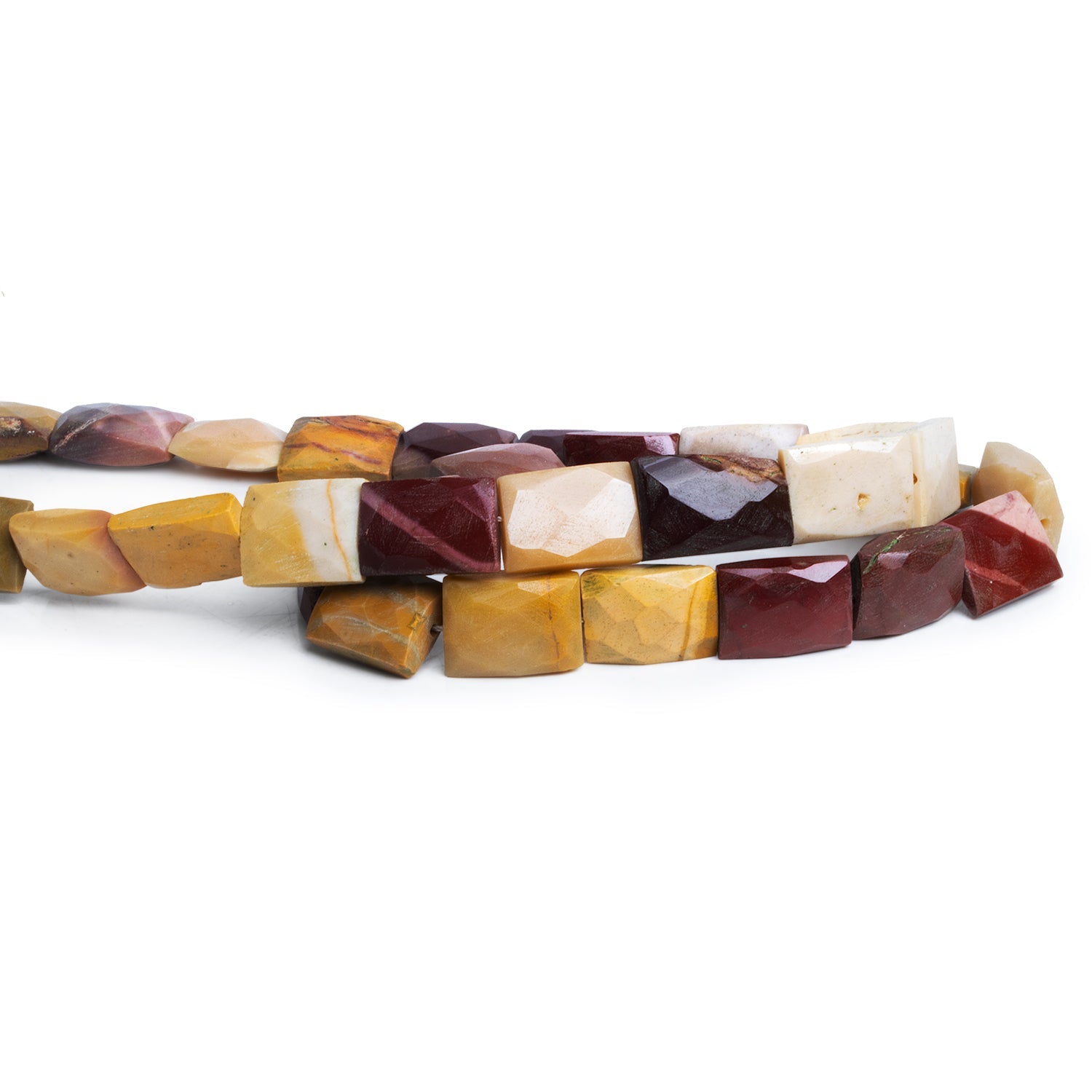 12x9mm Mookaite Faceted Rectangles 15 inch 25 beads - The Bead Traders