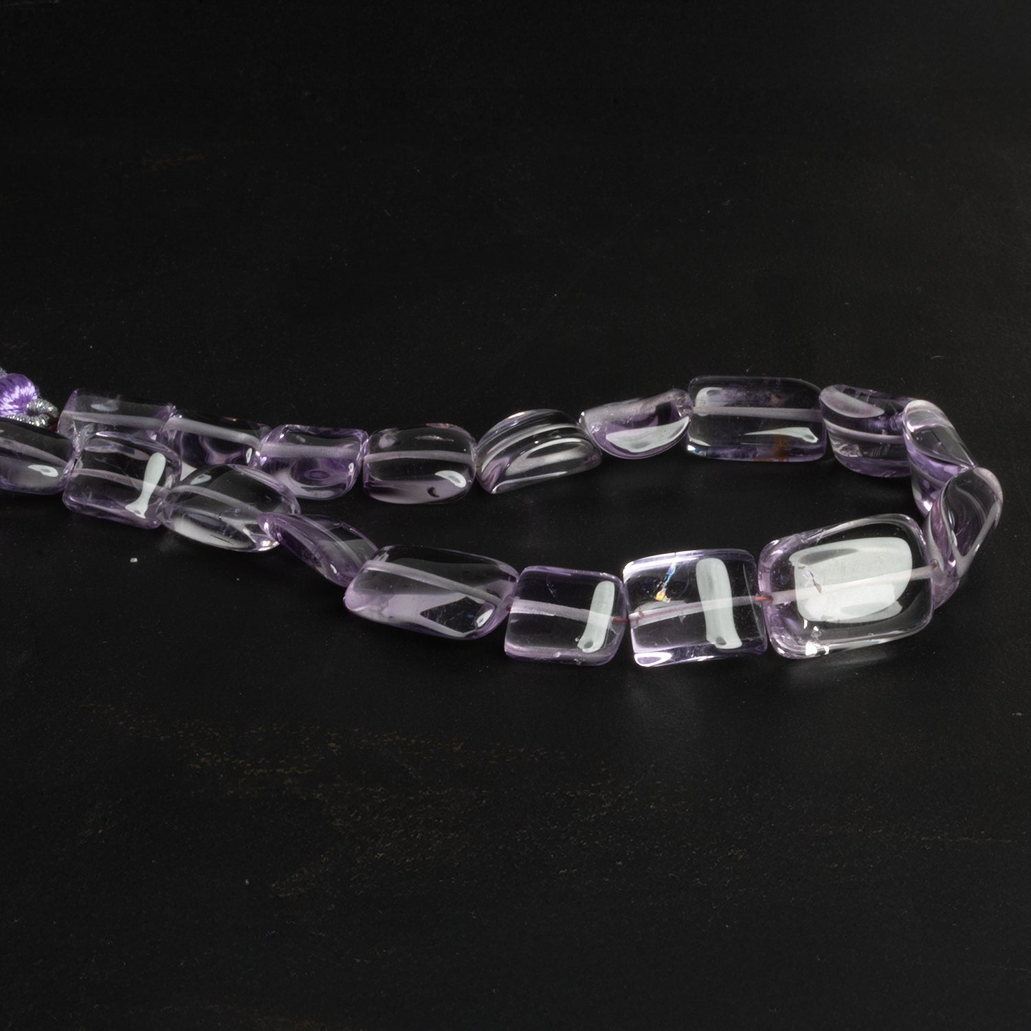 12x9mm Pink Amethyst Plain Rectangles 8 inch 18 beads - The Bead Traders