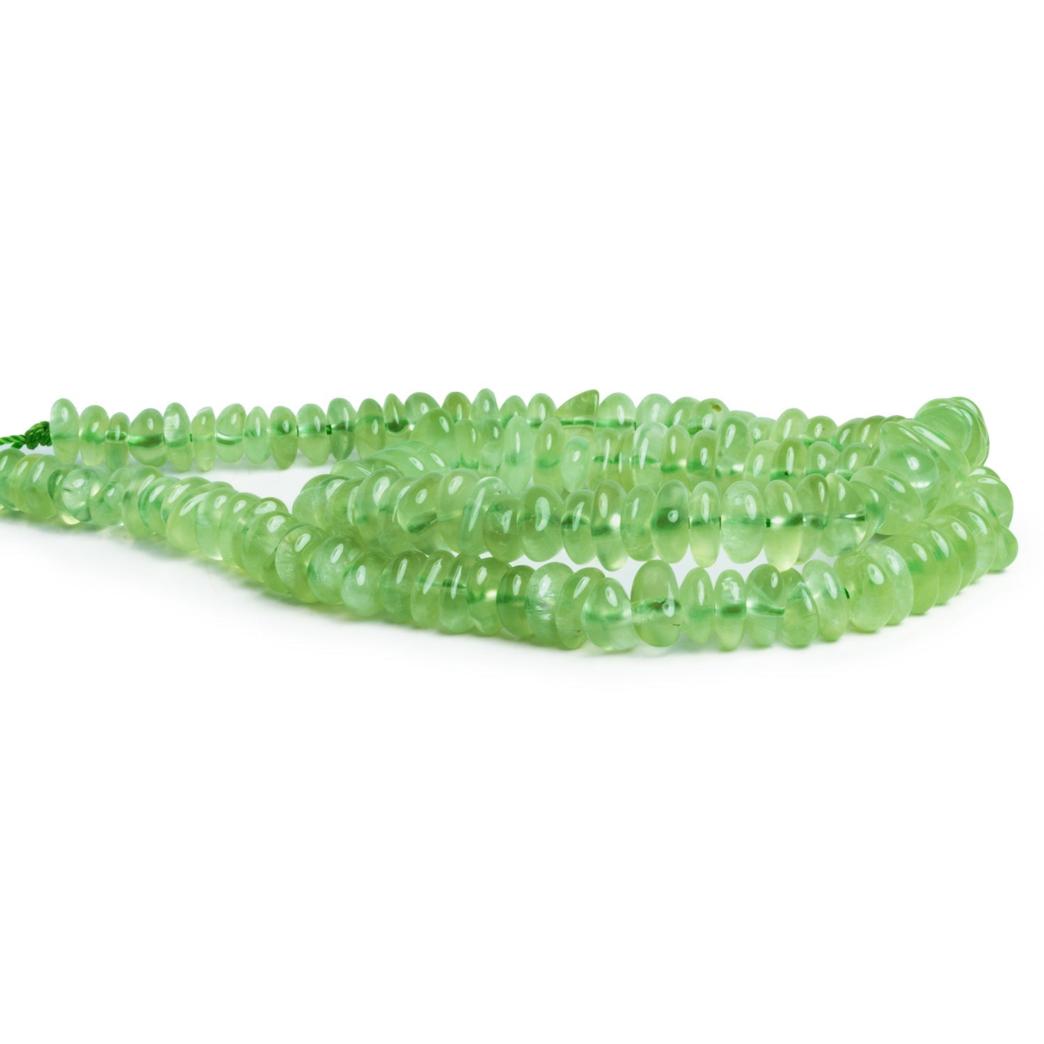 12x9mm Prehnite Plain Nuggets 16 inch 110 beads 1mm Large Hole - The Bead Traders