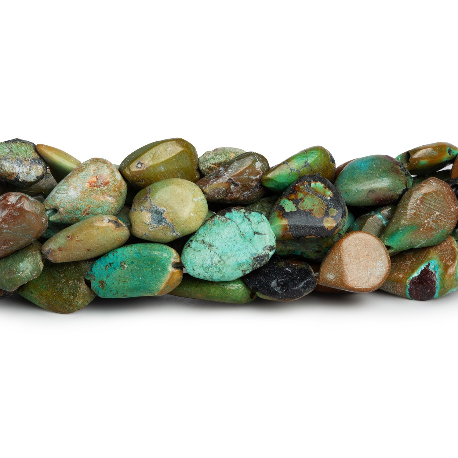 12x9mm Turquoise Pears 14 inch 27 beads - The Bead Traders