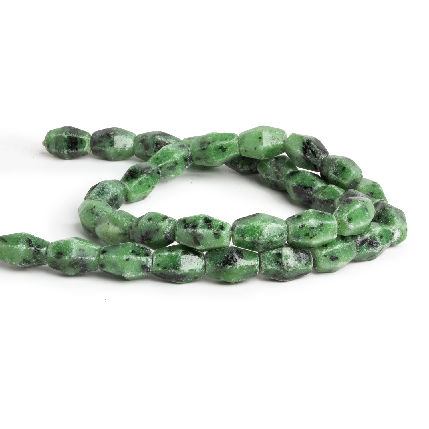 12x9mm Zoisite Bicones 16 inch 34 beads - The Bead Traders