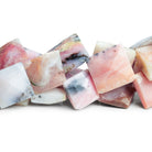 13 - 17mm Pink Peruvian Opal Squares 14 inch 18 beads - The Bead Traders
