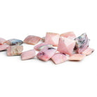 13 - 17mm Pink Peruvian Opal Squares 14 inch 18 beads - The Bead Traders