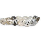 13 - 17mm Tourmalinated Quartz Faceted Coins 8 inch 14 beads - The Bead Traders